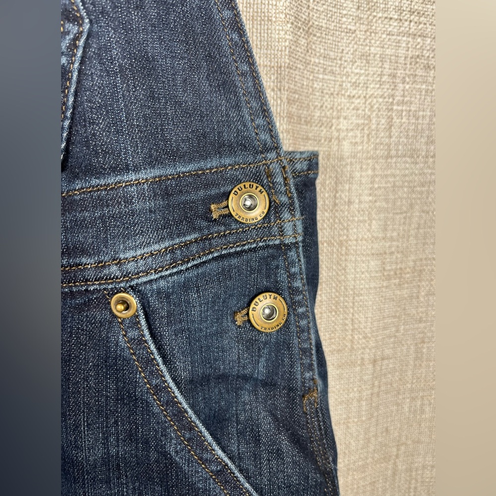 DULUTH Trading Double Flex Denim Bib Overalls Women's 18 Regular Blue Heirloom - Picture 5 of 7
